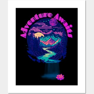 Adventure Awaits Forest and Mountains Posters and Art